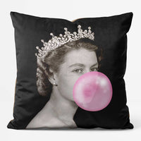 Queen Blowing Bubblegum Platinum Jubilee Cushion