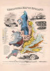 Geological map of England art print