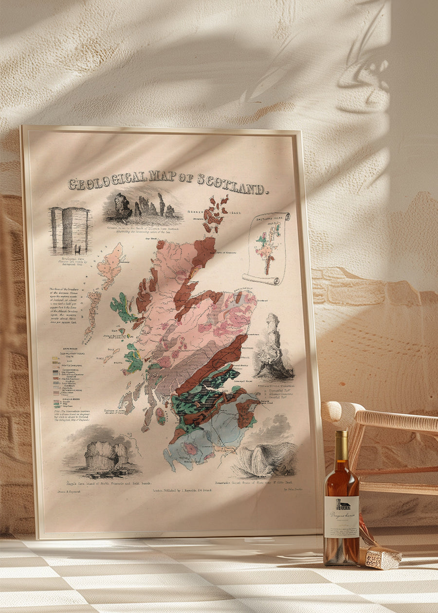 Geological map of Scotland art print