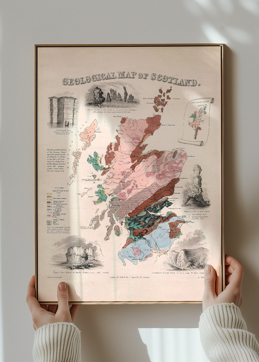 Geological map of Scotland art print