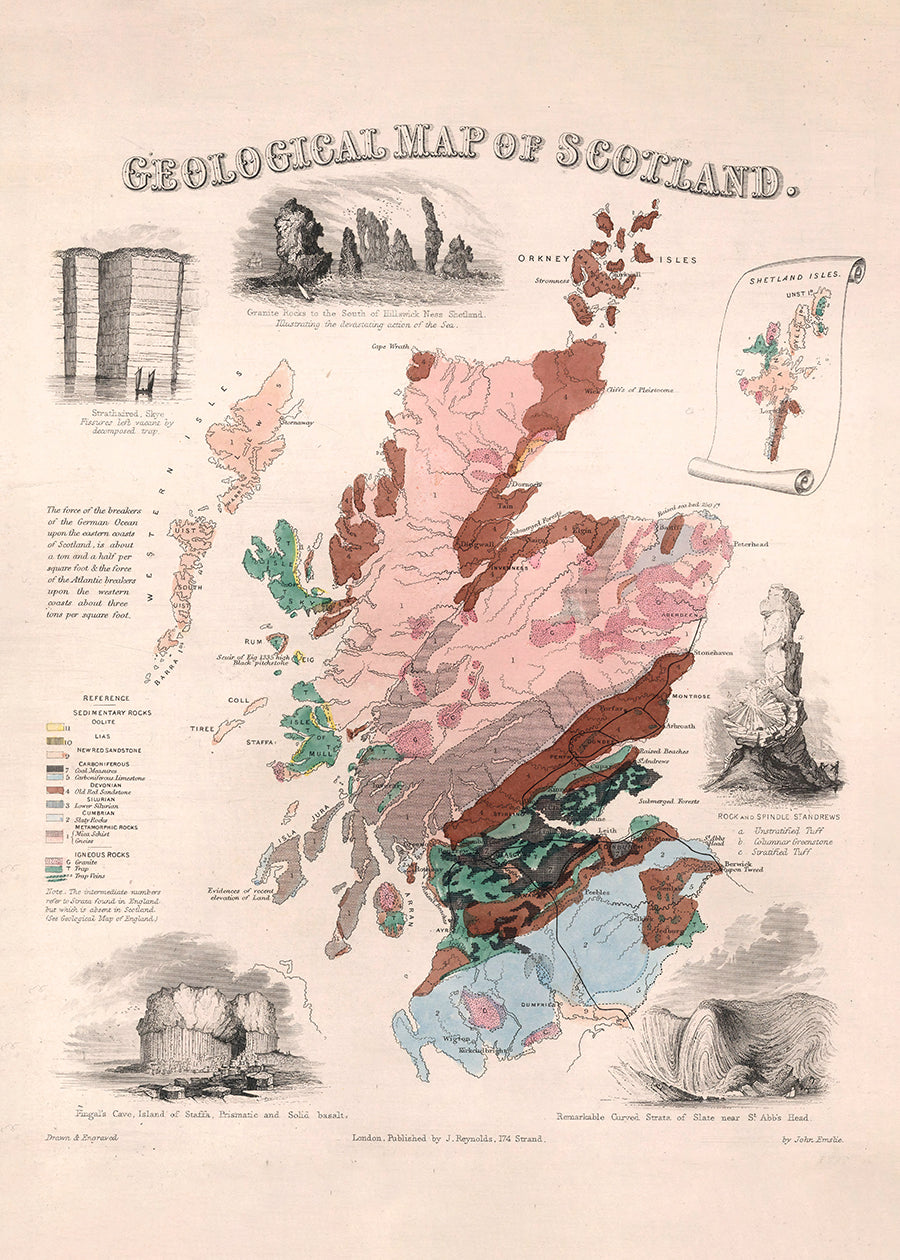 Geological map of Scotland art print