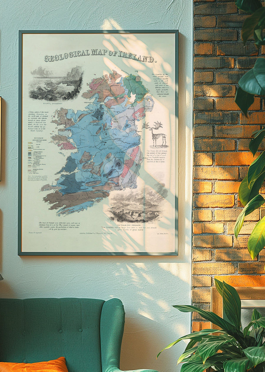 Geological map of Ireland art print