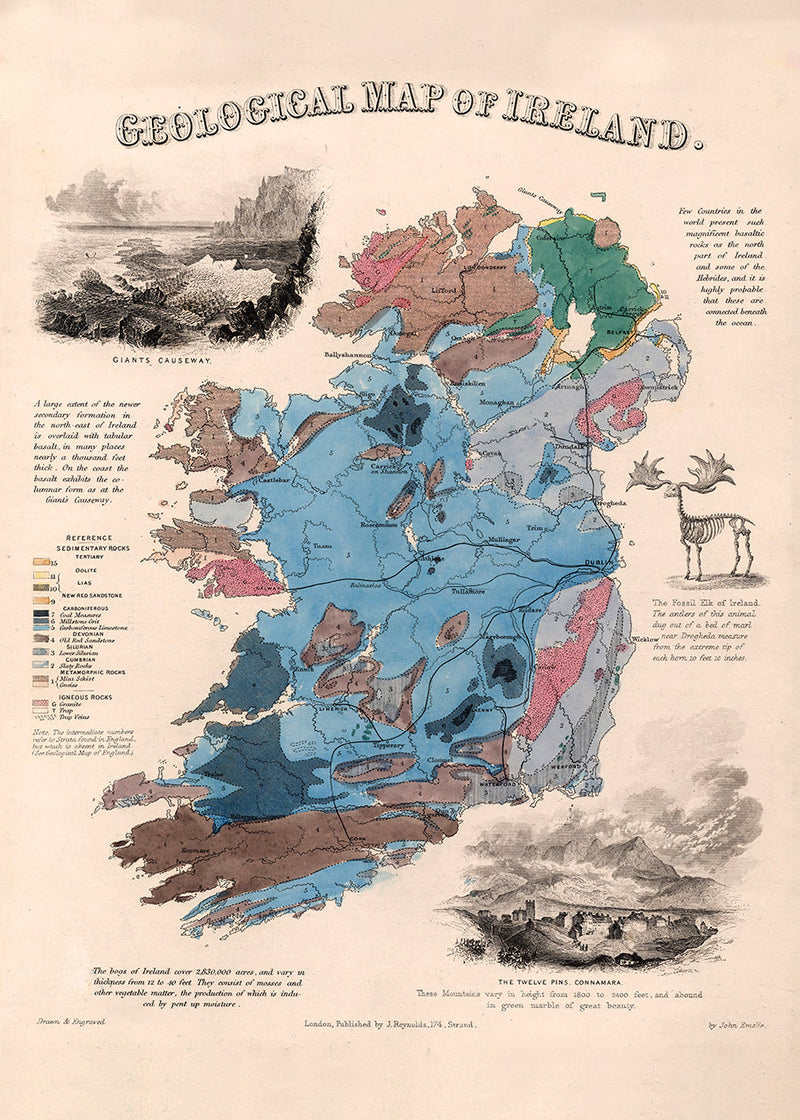 Geological map of Ireland art print