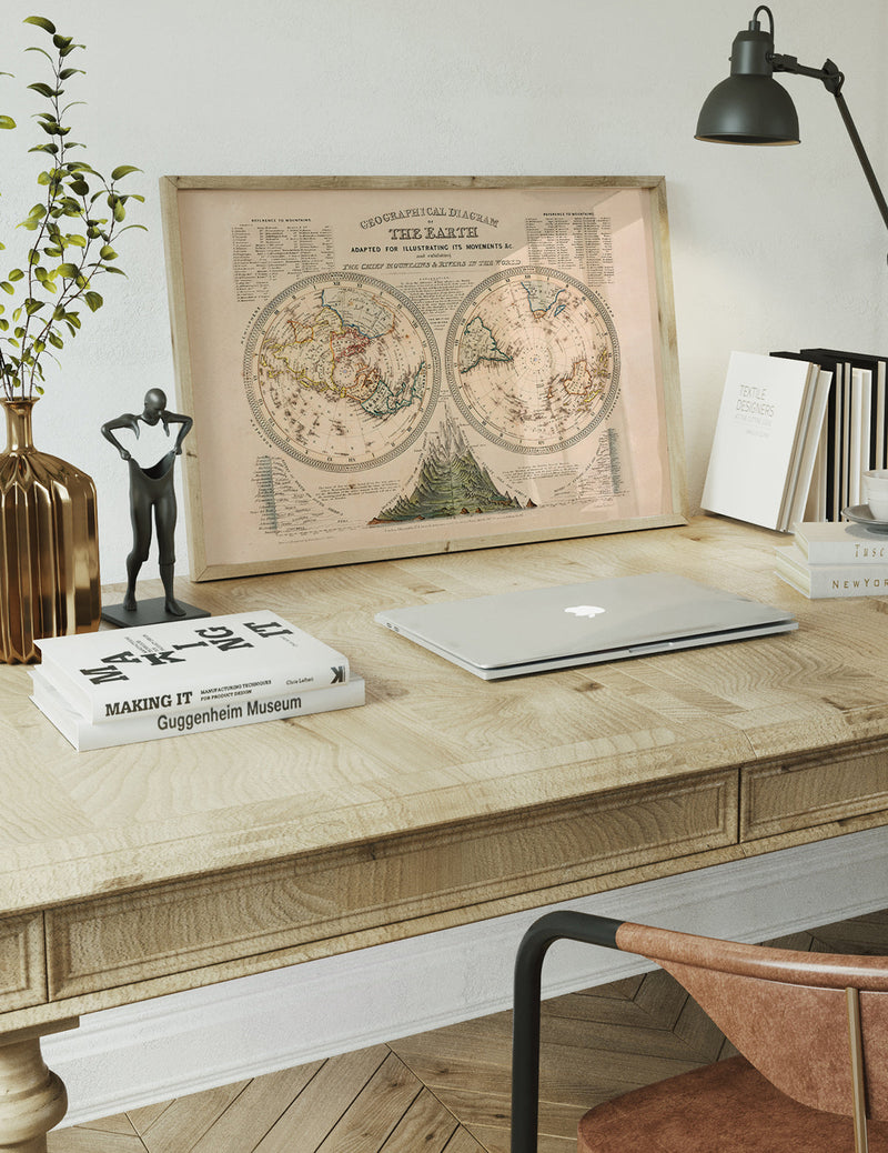 Geographical Diagram of the Earth art print