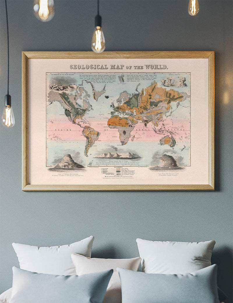 Geological map of the world art print