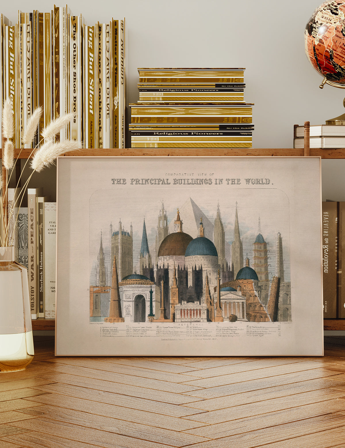 Comparative view of the principal buildings in the world art print