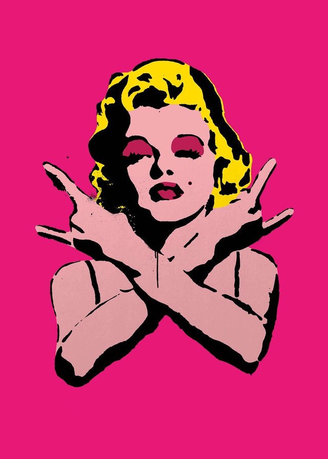 Marilyn Monroe Rock N Roll Stencil Art Graffiti 70x100cm Pink Clearance Print