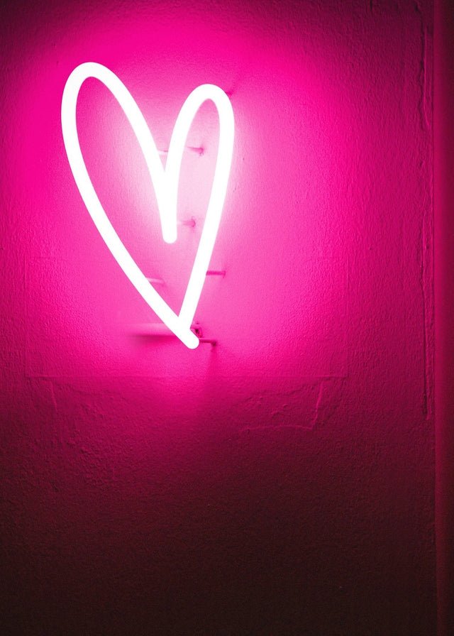 Neon Heart Scrawl 40x50cm Gloss Clearance Print