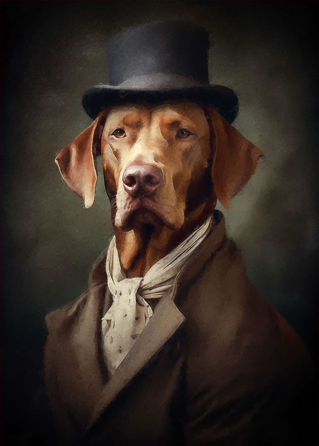 Hungarian Vizsla Dog Portrait Print