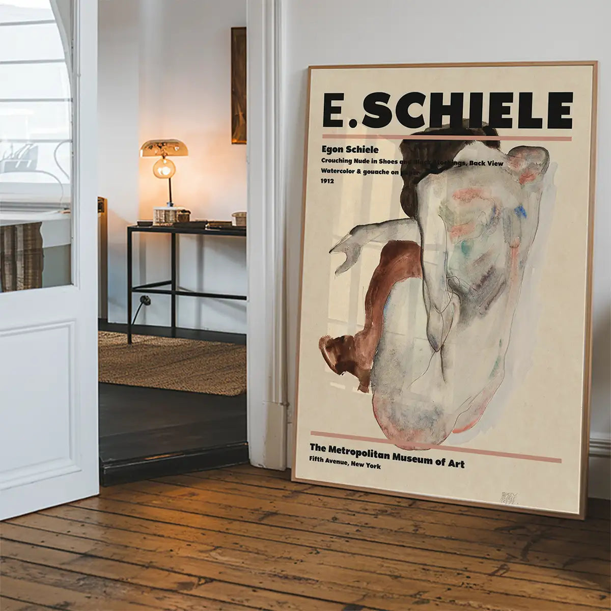 Egon Schiele Crouching Nude Artist Poster