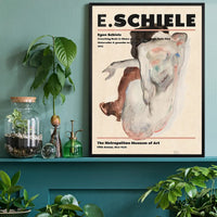Egon Schiele Crouching Nude Artist Poster
