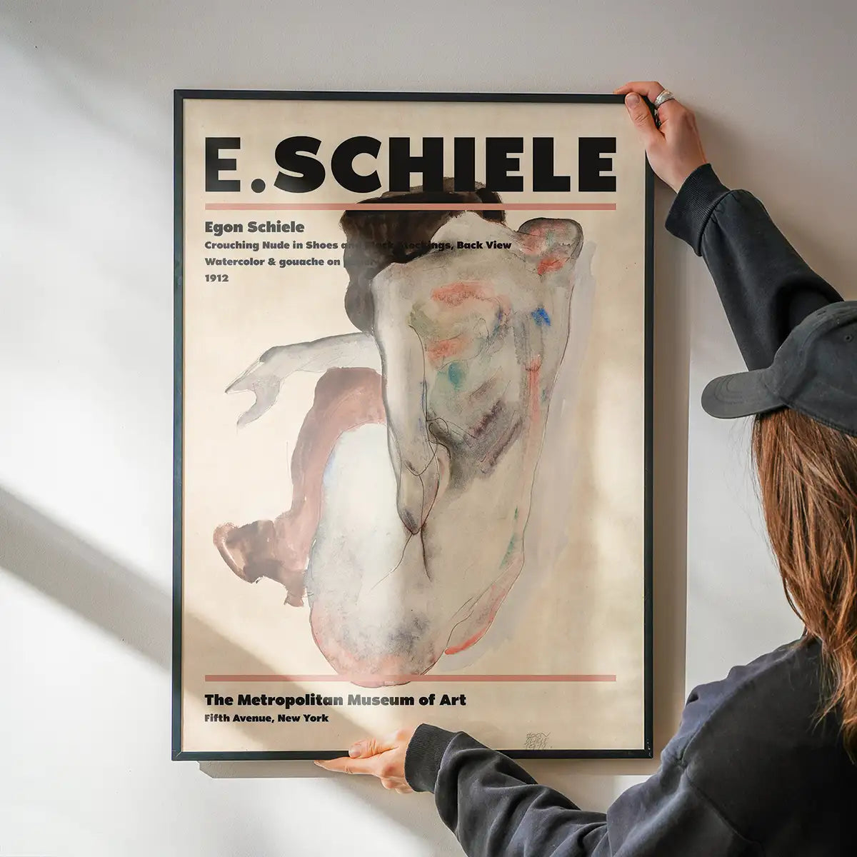 Egon Schiele Crouching Nude Artist Poster