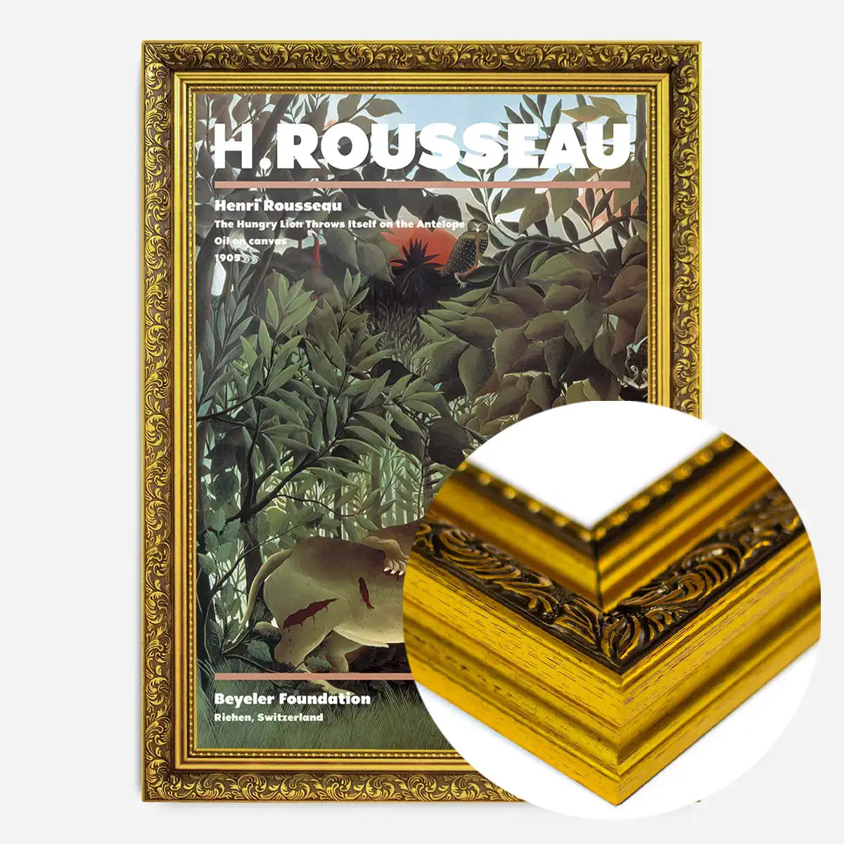 Henri Rousseau Hungry Lion Artist Poster