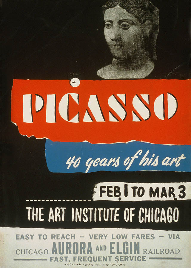 Vintage Pablo Picasso Poster Art Institute Chicago