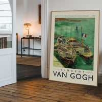 Vincent Van Gogh Quay with men unloading barges poster
