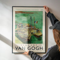 Vincent Van Gogh Quay with men unloading barges poster