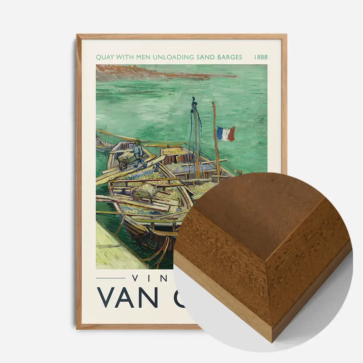 Vincent Van Gogh Quay with men unloading barges poster