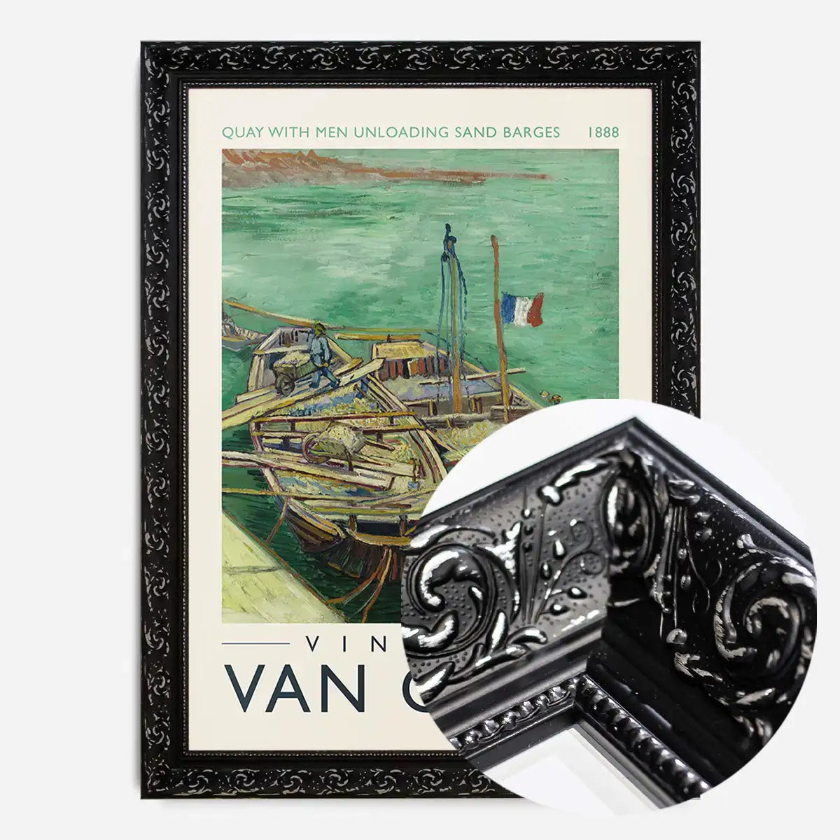 Vincent Van Gogh Quay with men unloading barges poster