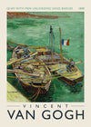 Vincent Van Gogh Quay with men unloading barges poster