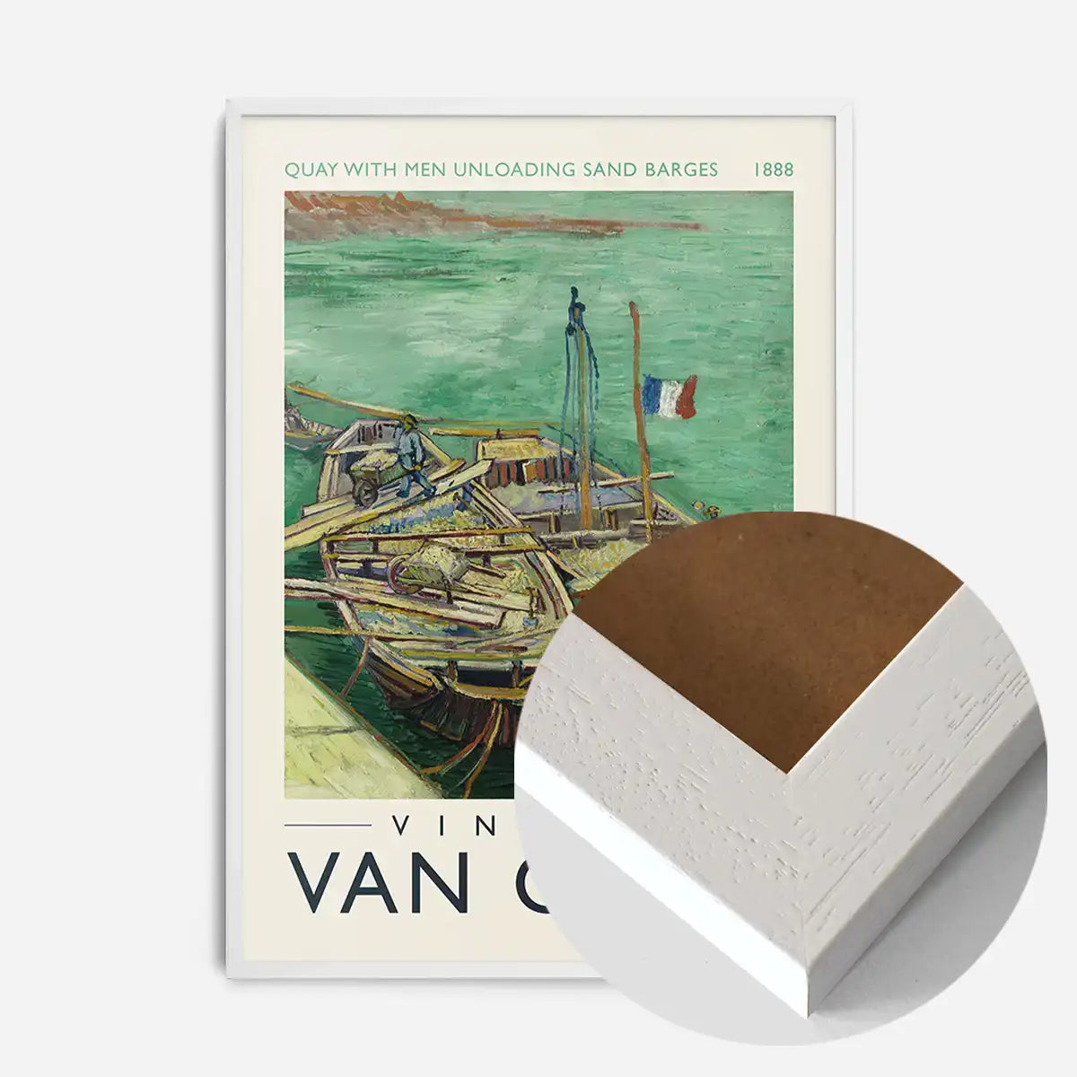 Vincent Van Gogh Quay with men unloading barges poster