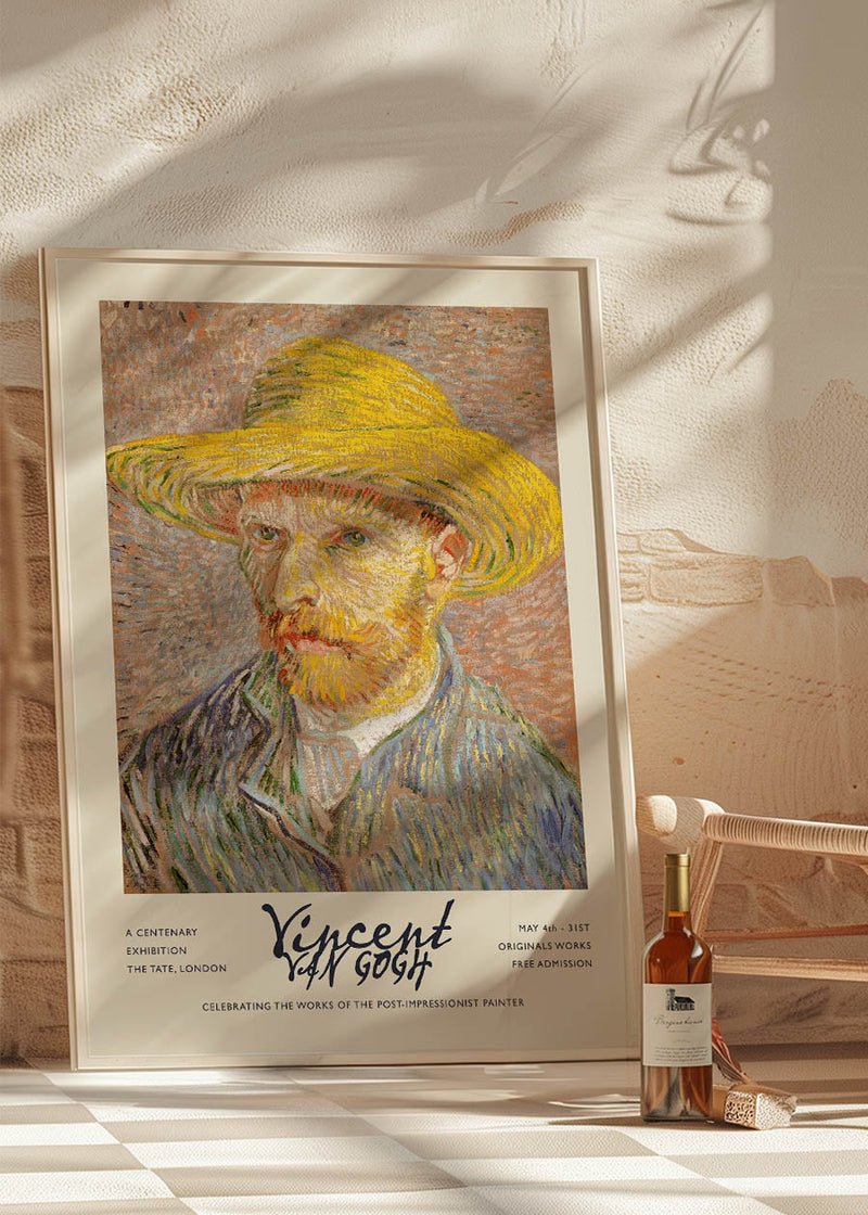 Vincent Van Gogh Self Portrait with straw hat poster