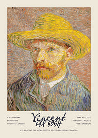Vincent Van Gogh Self Portrait with straw hat poster