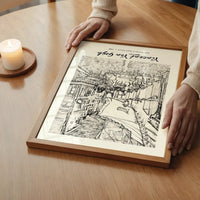 Vincent Van Gogh Pencil Sketch Poster Cafe Terrace 1888