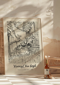 Vincent Van Gogh Pencil Sketch Poster Cafe Terrace 1888