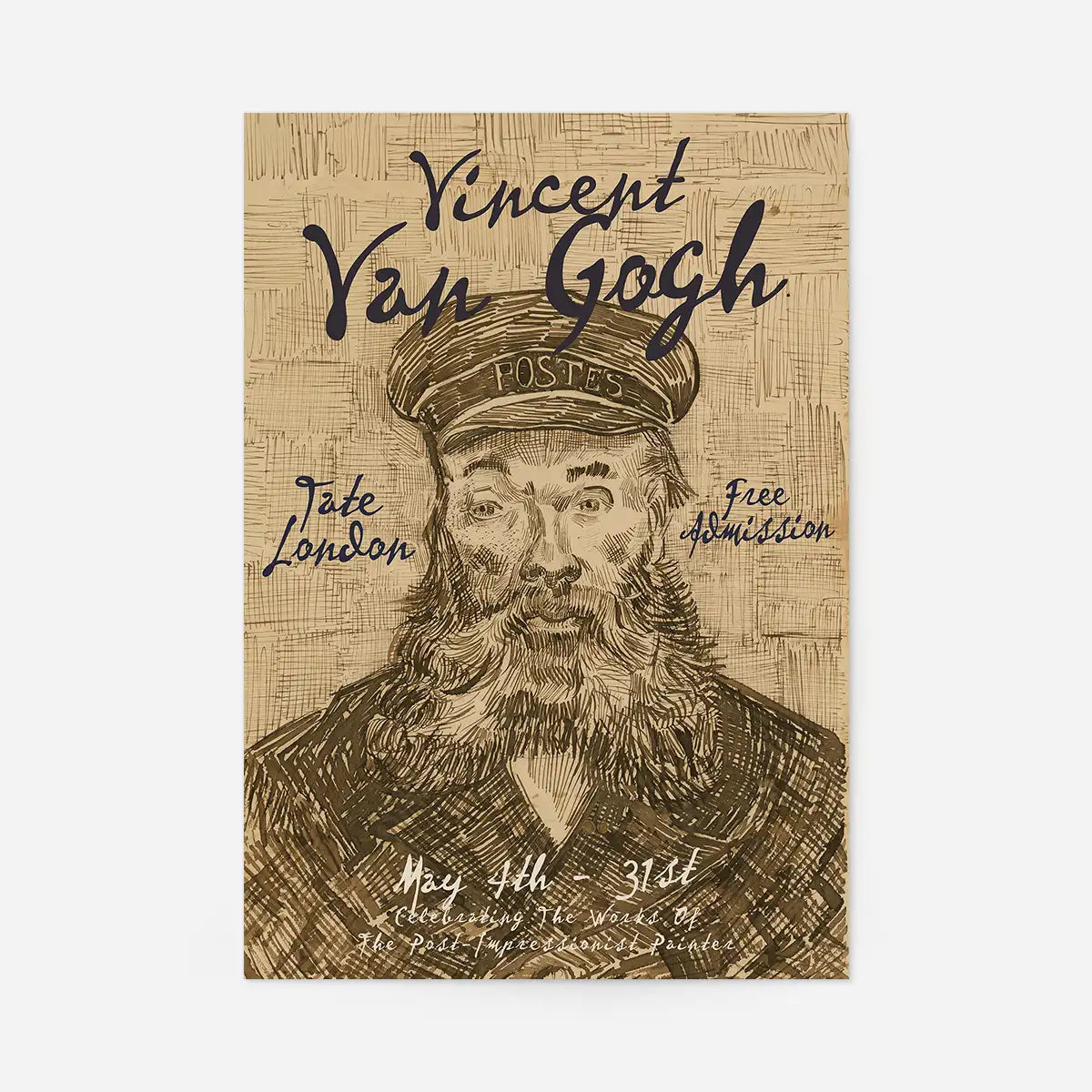 Vincent Van Gogh Postman Sketch Exhibition Poster