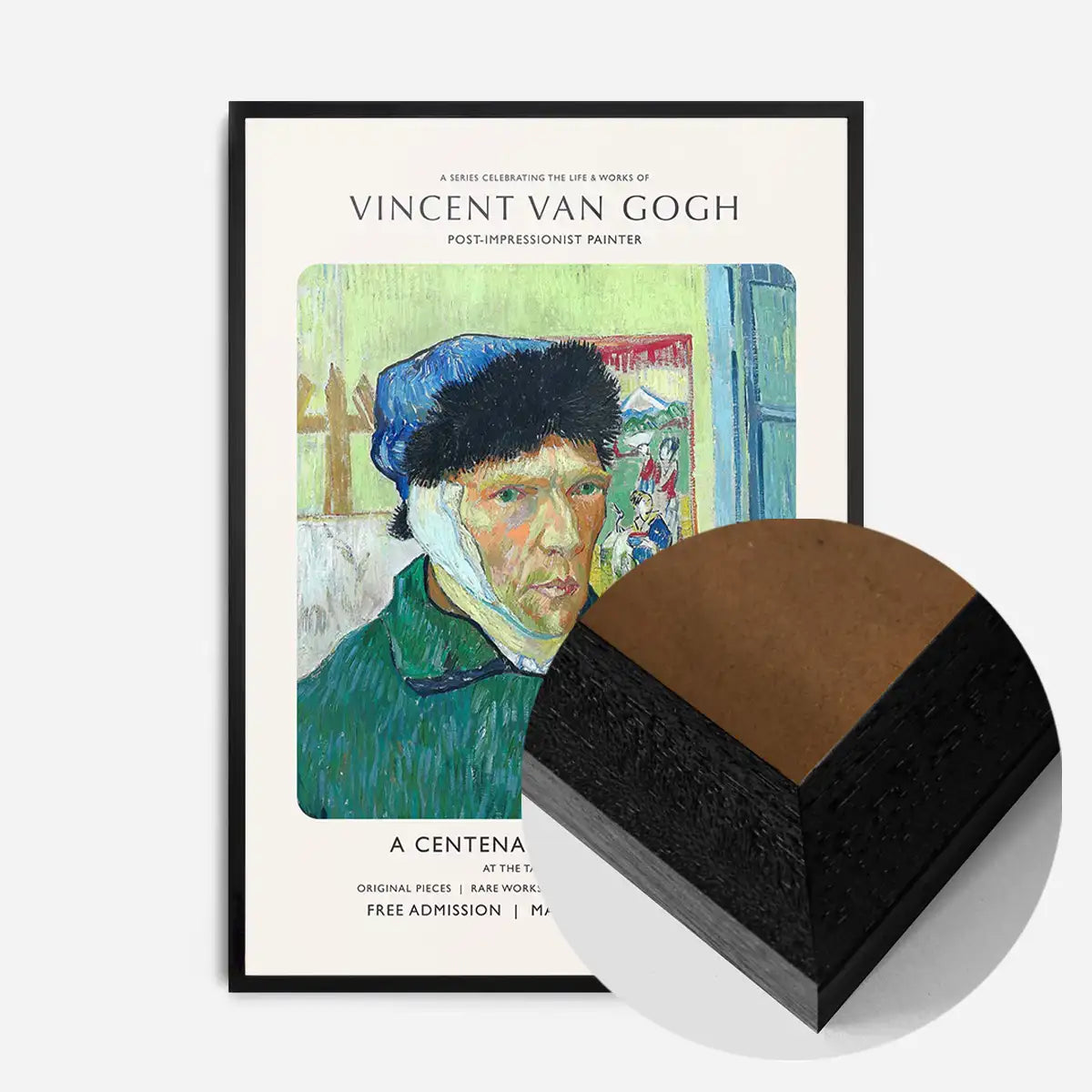 Vincent Van Gogh Self Portrait with bandaged ear centenary exhibition poster