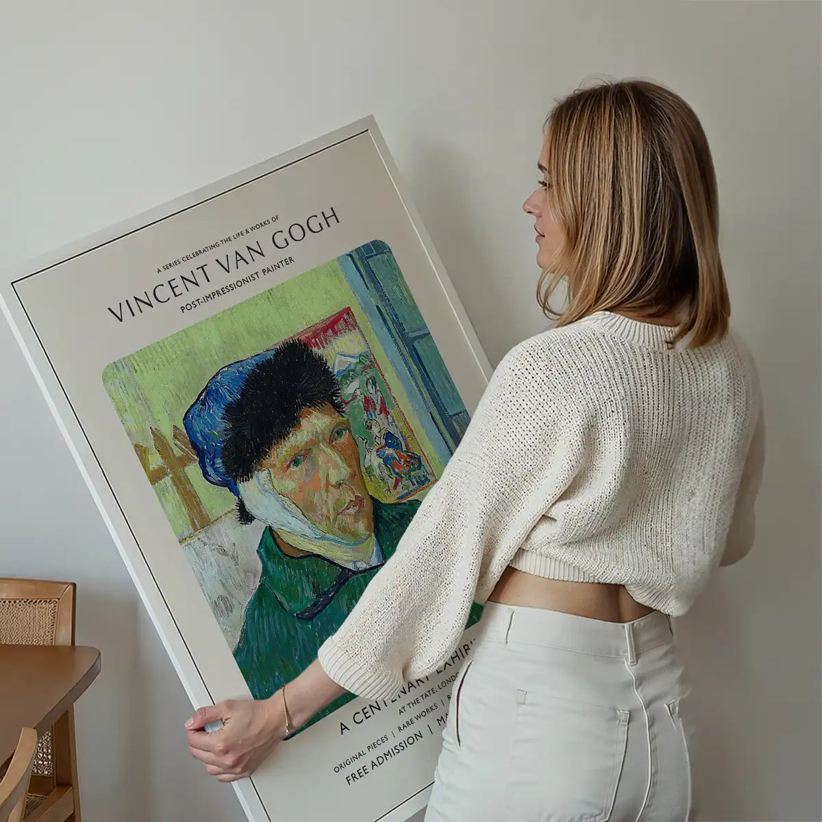 Vincent Van Gogh Self Portrait with bandaged ear centenary exhibition poster