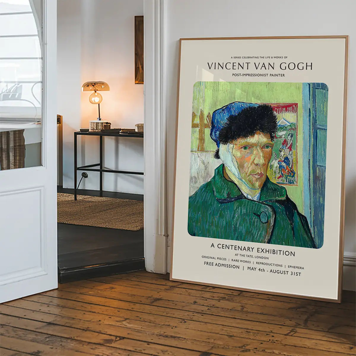 Vincent Van Gogh Self Portrait with bandaged ear centenary exhibition poster