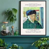 Vincent Van Gogh Self Portrait with bandaged ear centenary exhibition poster