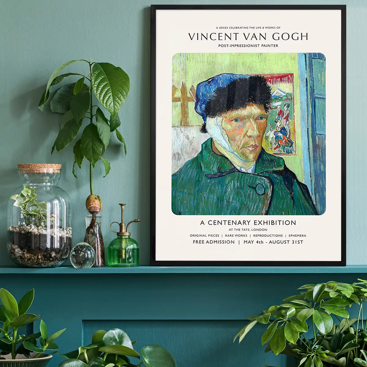 Vincent Van Gogh Self Portrait with bandaged ear centenary exhibition poster