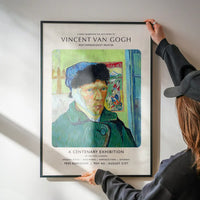 Vincent Van Gogh Self Portrait with bandaged ear centenary exhibition poster