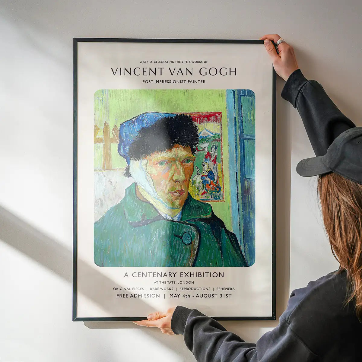 Vincent Van Gogh Self Portrait with bandaged ear centenary exhibition poster