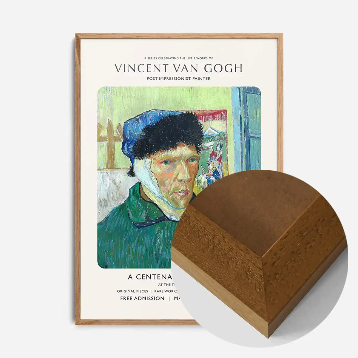Vincent Van Gogh Self Portrait with bandaged ear centenary exhibition poster