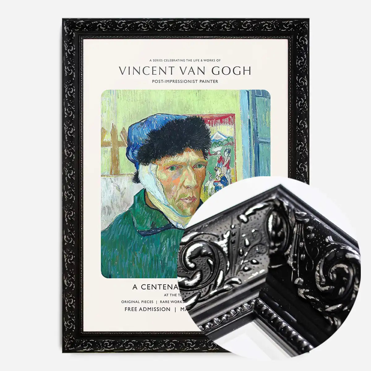 Vincent Van Gogh Self Portrait with bandaged ear centenary exhibition poster