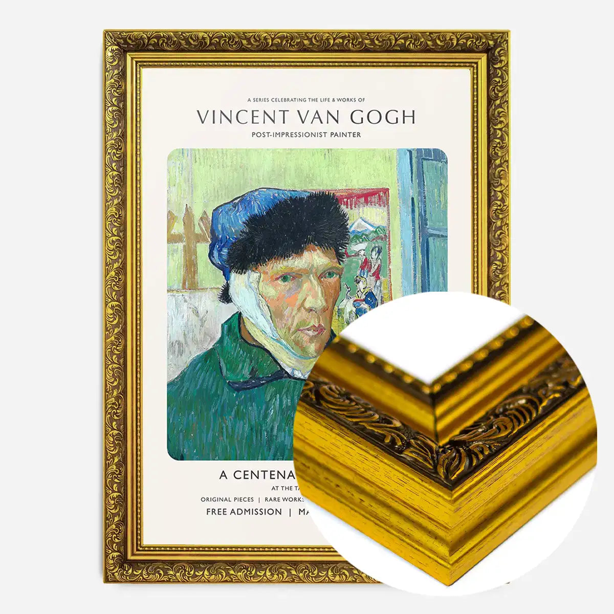Vincent Van Gogh Self Portrait with bandaged ear centenary exhibition poster