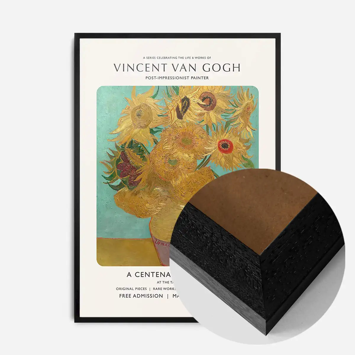 Vincent Van Gogh Sunflowers centenary exhibition poster