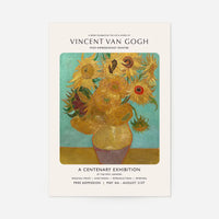 Vincent Van Gogh Sunflowers centenary exhibition poster