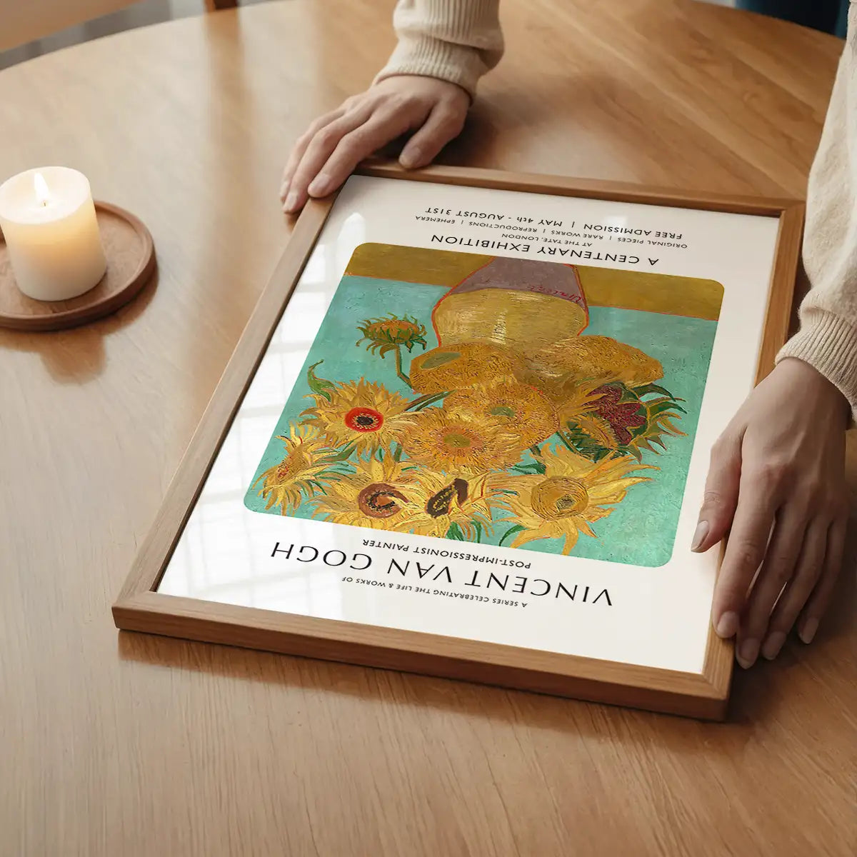 Vincent Van Gogh Sunflowers centenary exhibition poster