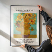 Vincent Van Gogh Sunflowers centenary exhibition poster