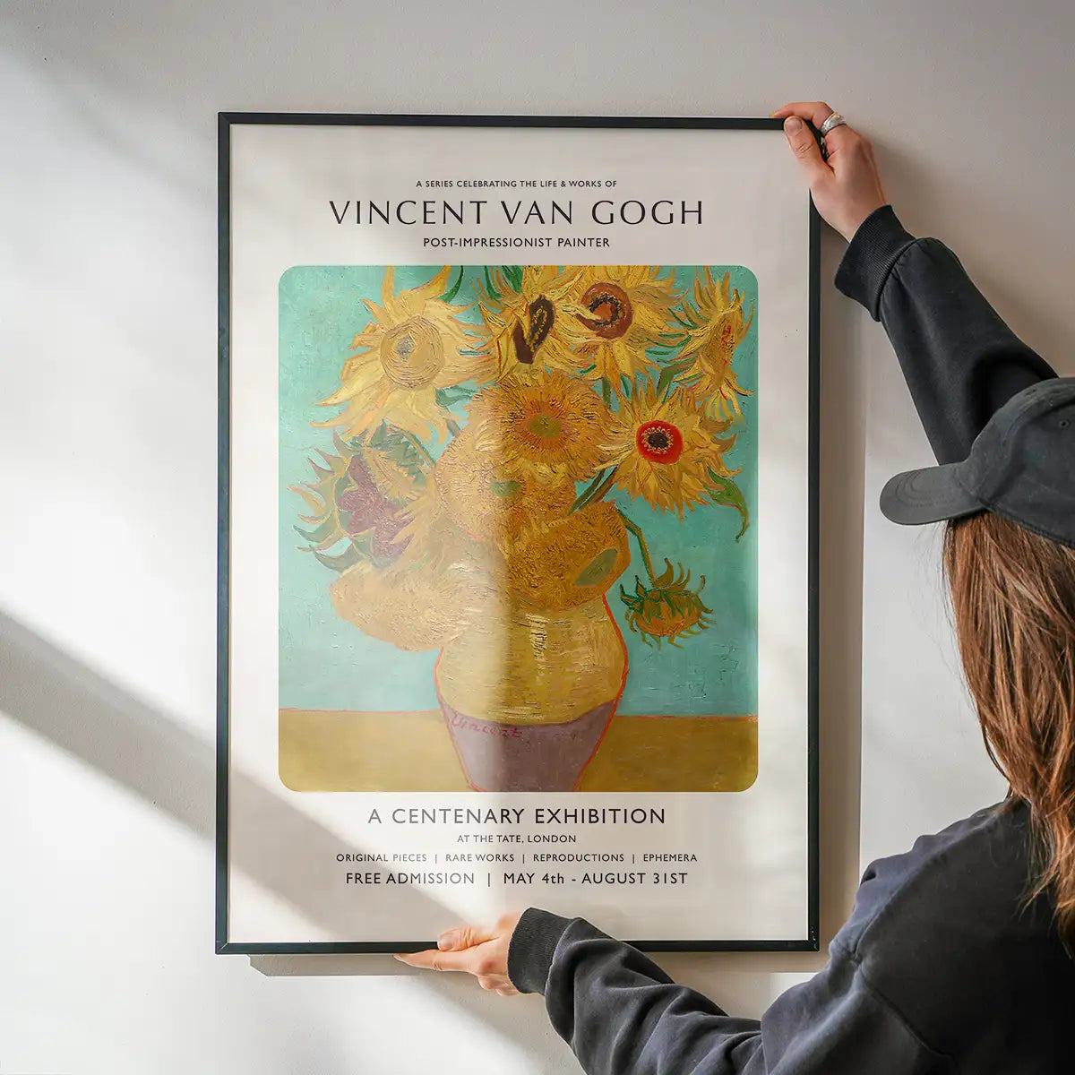 Vincent Van Gogh Sunflowers centenary exhibition poster