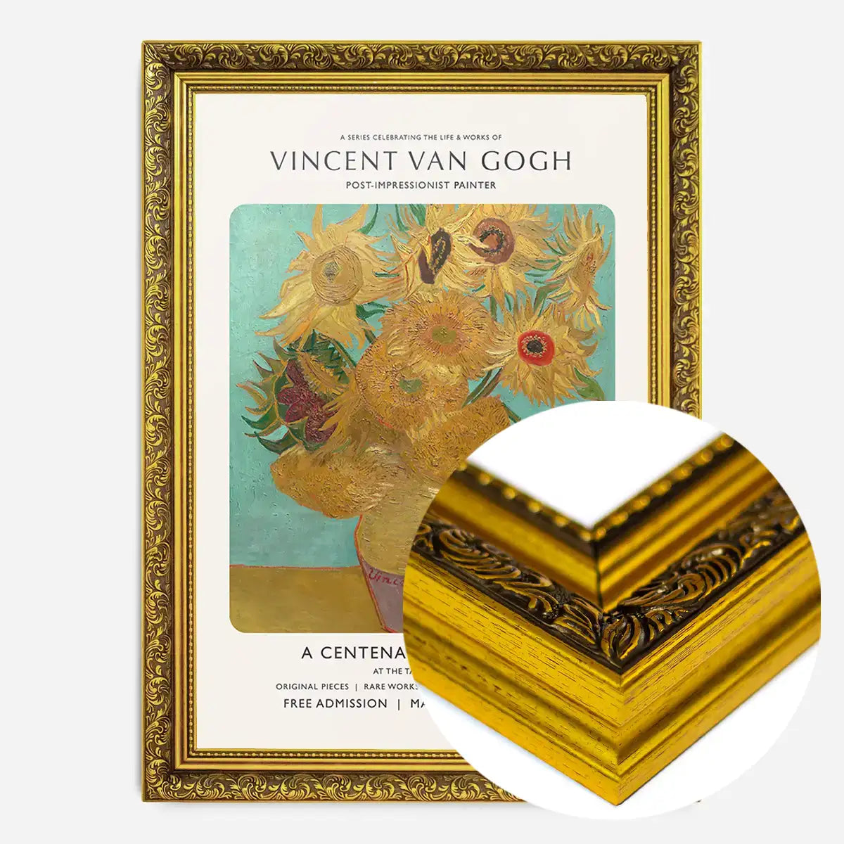 Vincent Van Gogh Sunflowers centenary exhibition poster