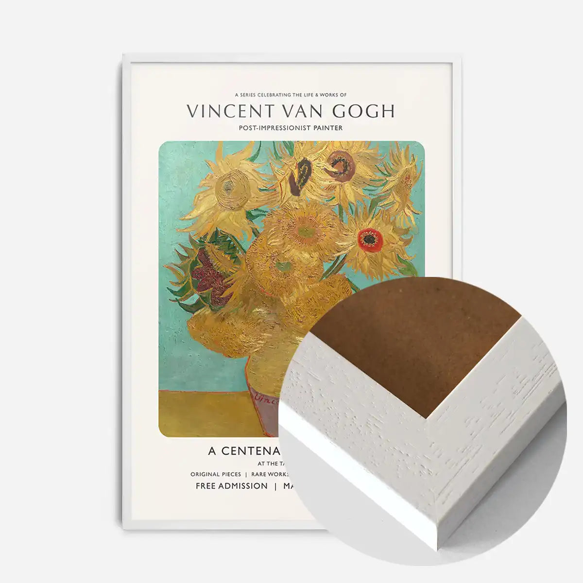 Vincent Van Gogh Sunflowers centenary exhibition poster