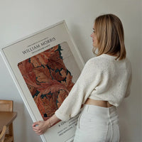 William Morris Leaves Sketch centenary exhibition poster