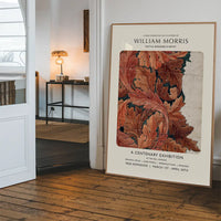 William Morris Leaves Sketch centenary exhibition poster