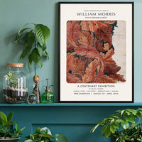 William Morris Leaves Sketch centenary exhibition poster