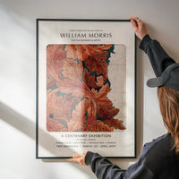 William Morris Leaves Sketch centenary exhibition poster